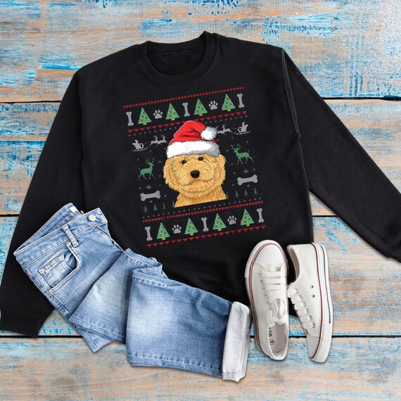 goldendoodle ugly christmas sweater