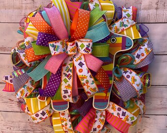 Piñata inspired Wreath for Fiesta Celebration-Colorful Party Decor; Festive Door Decoration