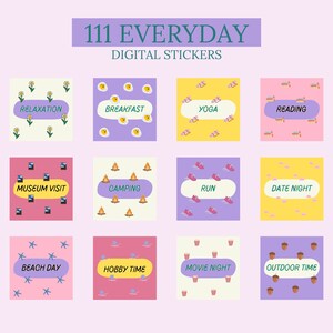 Digital Stickers EVERYDAY GoodNotes Stickers | 111 Digital Planner Stickers, GoodNotes Planner Digital Books Stickers, Aesthetic Sticker