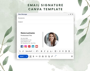 Modern Email Signature Canva Template (Digital Download)