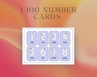 1-100 Number Flash Cards – Printable Toddler Learning (PDF File)