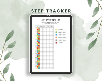 Yearly Step Tracker - A5 Printable Fitness Journal (PDF)