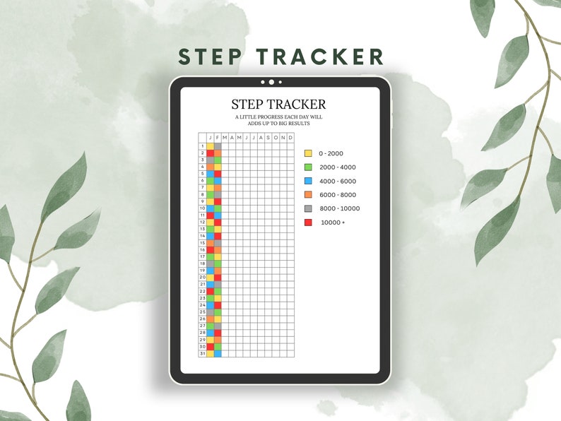 Step Rangs Yearly Step Tracker - A5 Printable Fitness Journal (PDF) - Etsy
