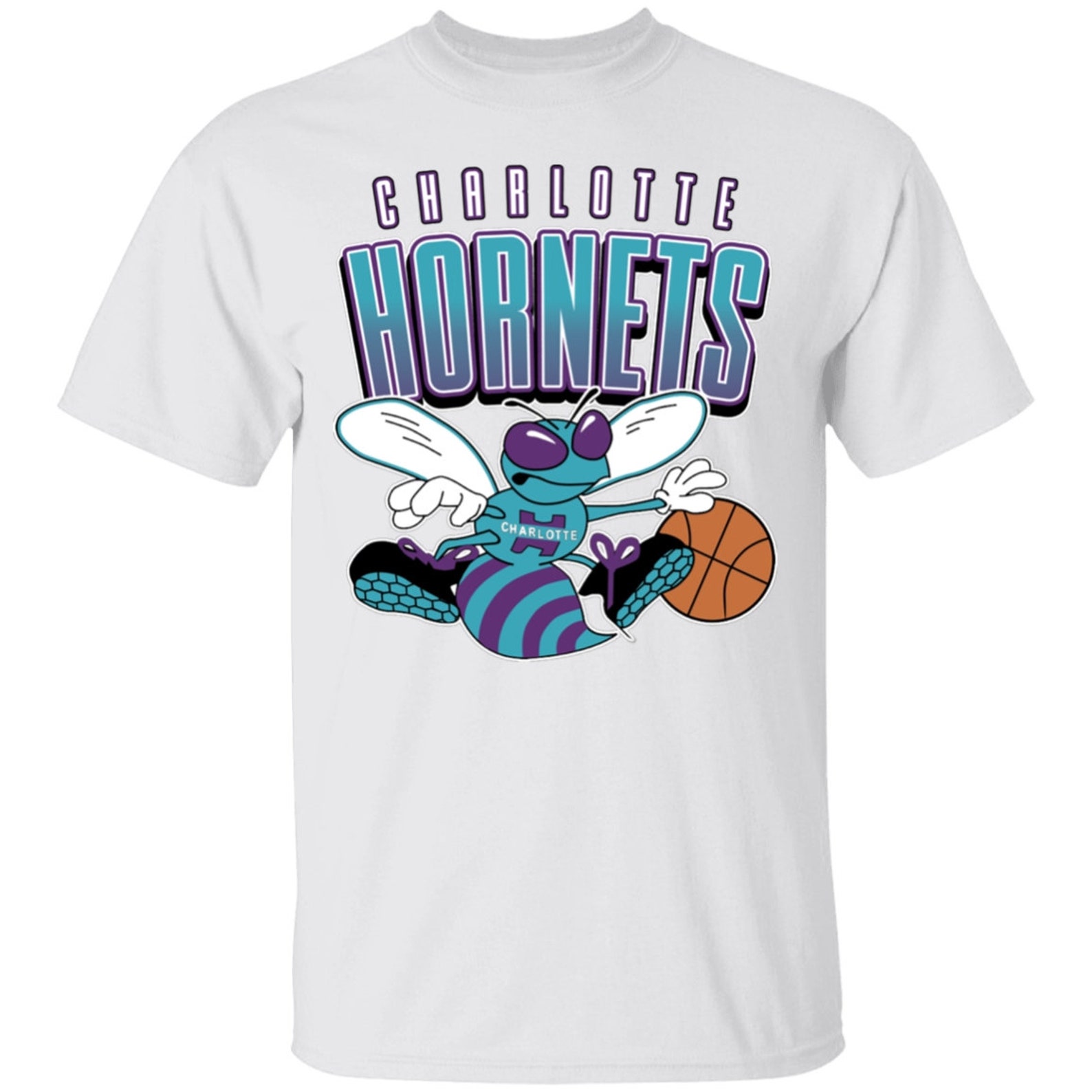 Charlotte vintage 90's Style NBA TShirt Etsy