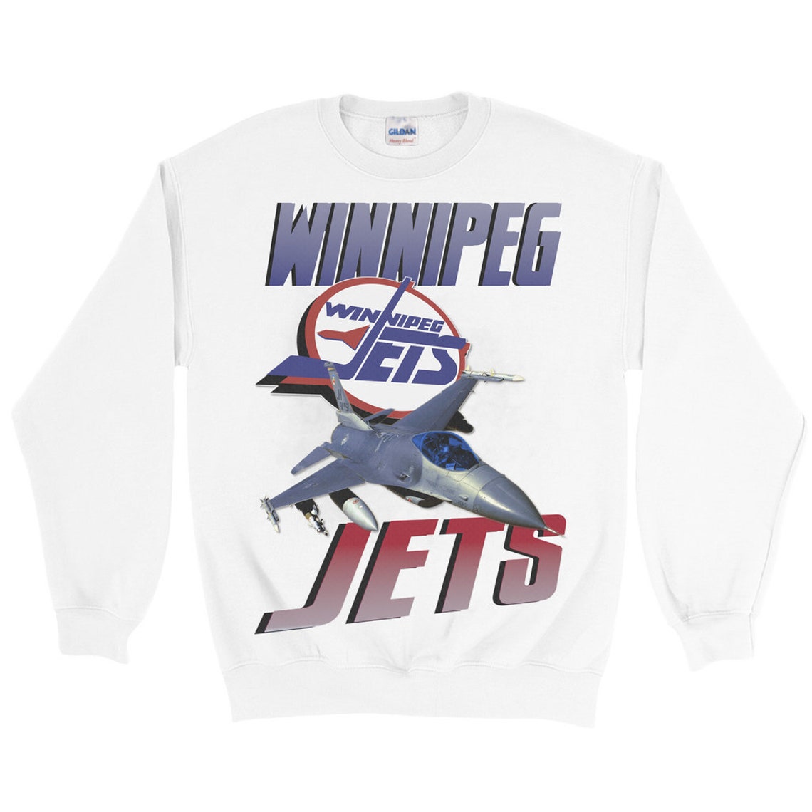 Winnipeg Jets Vintage Nhl Crewneck Sweater Etsy