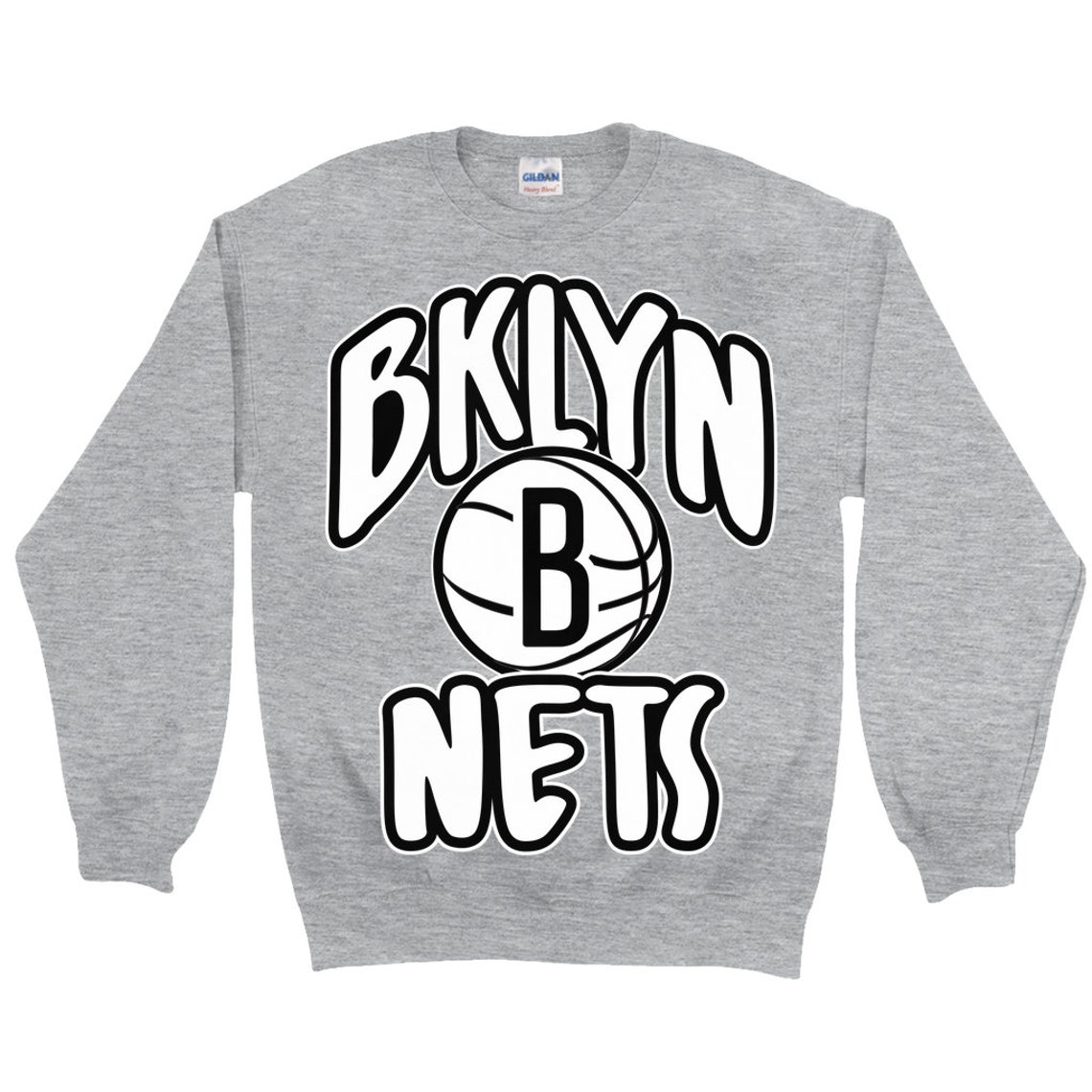 Brooklyn Nets Bklyn Nba Crewneck Sweater Etsy