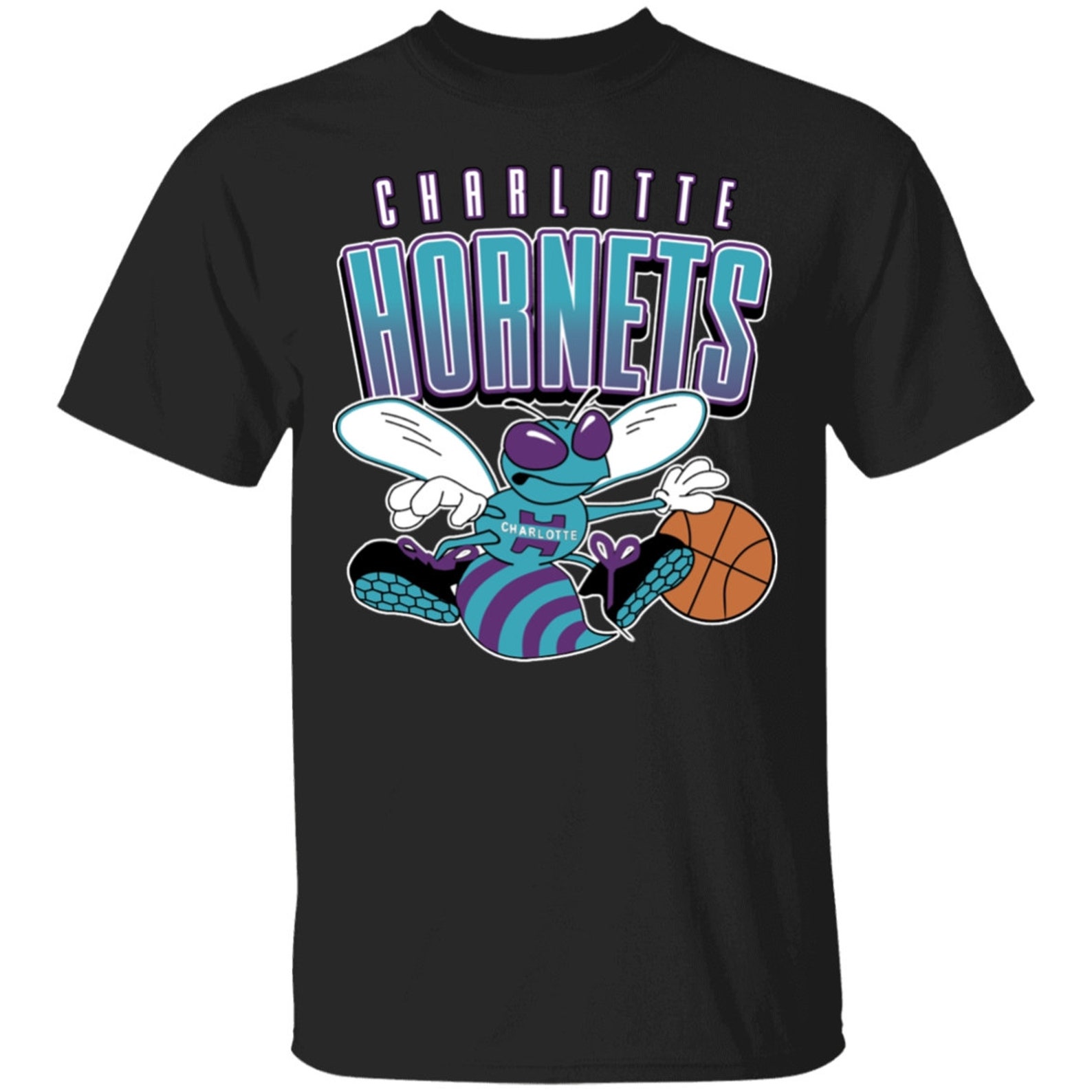 Charlotte vintage 90's Style NBA TShirt Etsy