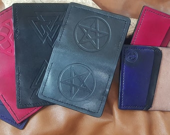 Handmade Leather Bi-fold 8 Card Wallet, Embossed Wallet, Custom Wallet, Personalized Wallet