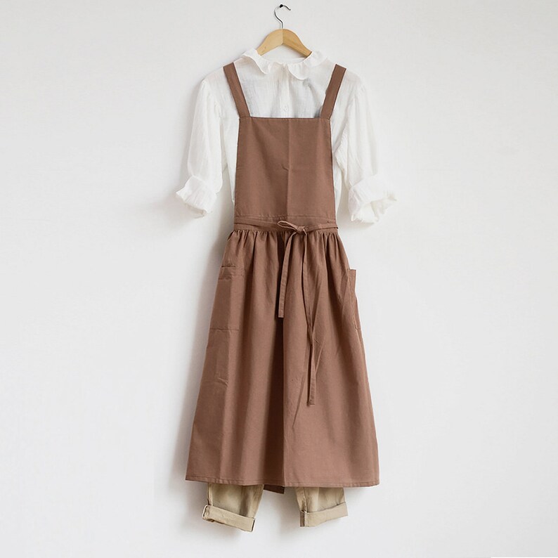 Cotton Kitchen Apron Waterproof for Women Pinafore Dress Etsy