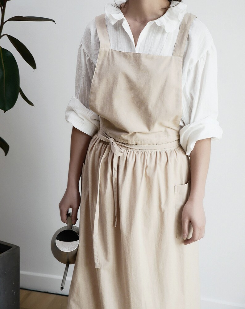 Cotton Kitchen Apron Waterproof for Women Pinafore Dress Etsy
