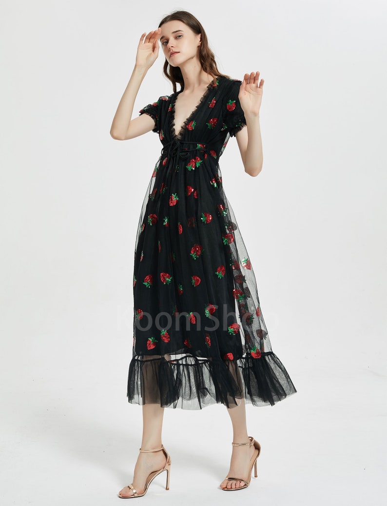 strawberry sequin tulle