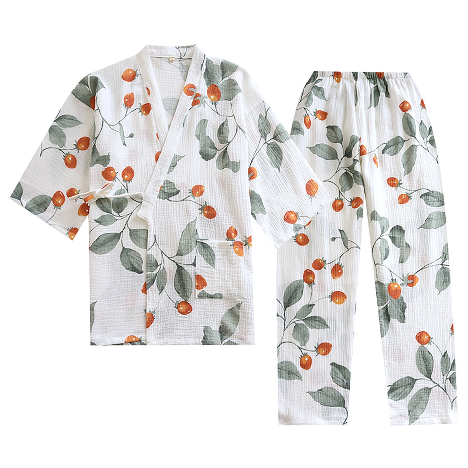 Organic Cotton Gauze Pajama Set Women Kimono Pajamas Summer Etsy
