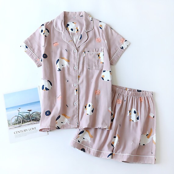 Women Pajamas Set, Cute Pyjama Set, Cotton Pajama Shorts - Etsy