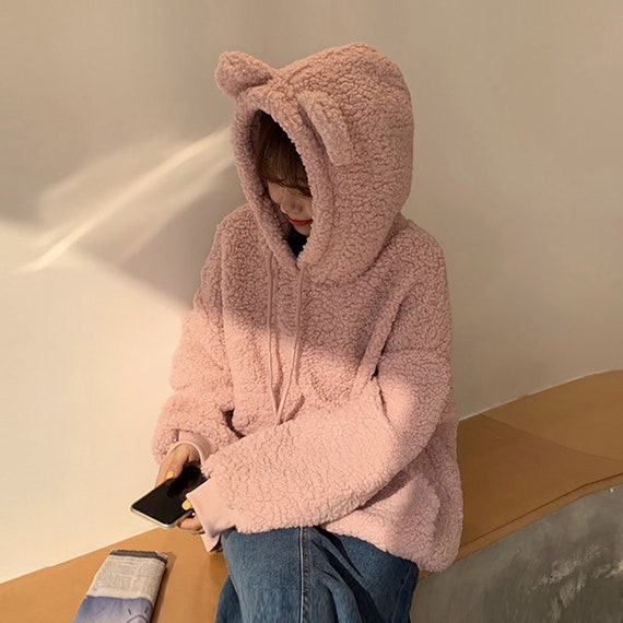 cat ear zip up hoodie