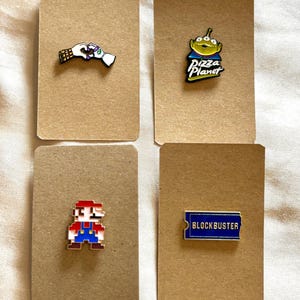 Nostalgia Pins (Disney, Super Mario, Blockbuster)
