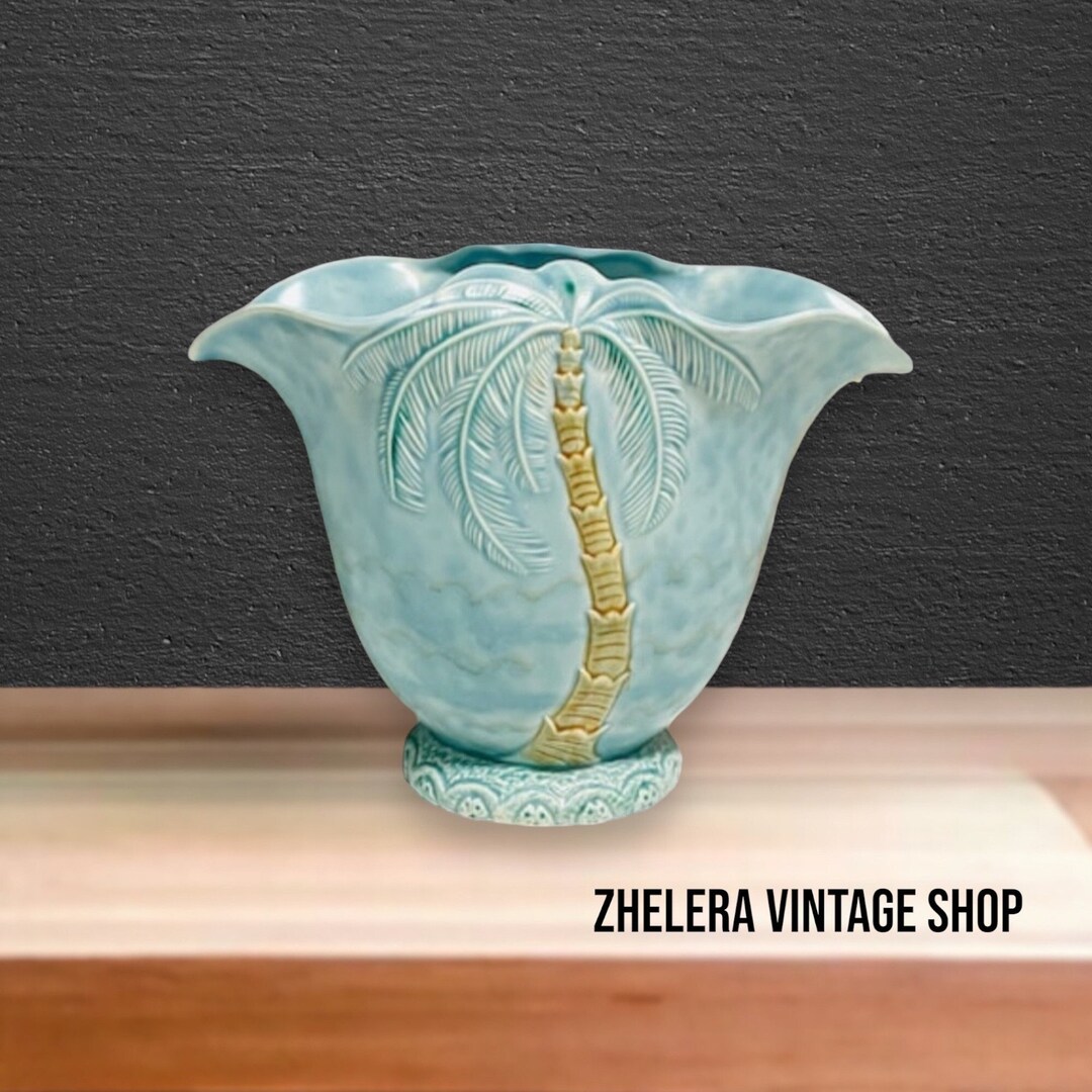 Vintage Beswick Palm Vase Palm Tree Vase Art Deco Beswick Etsy