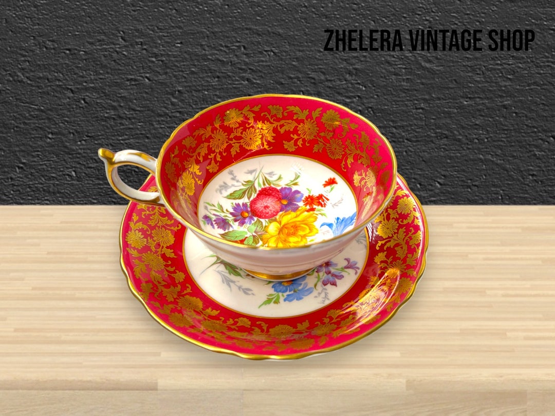 Paragon Tea Cup and Saucer, Vintage Double Warrant Teacup, Elegant