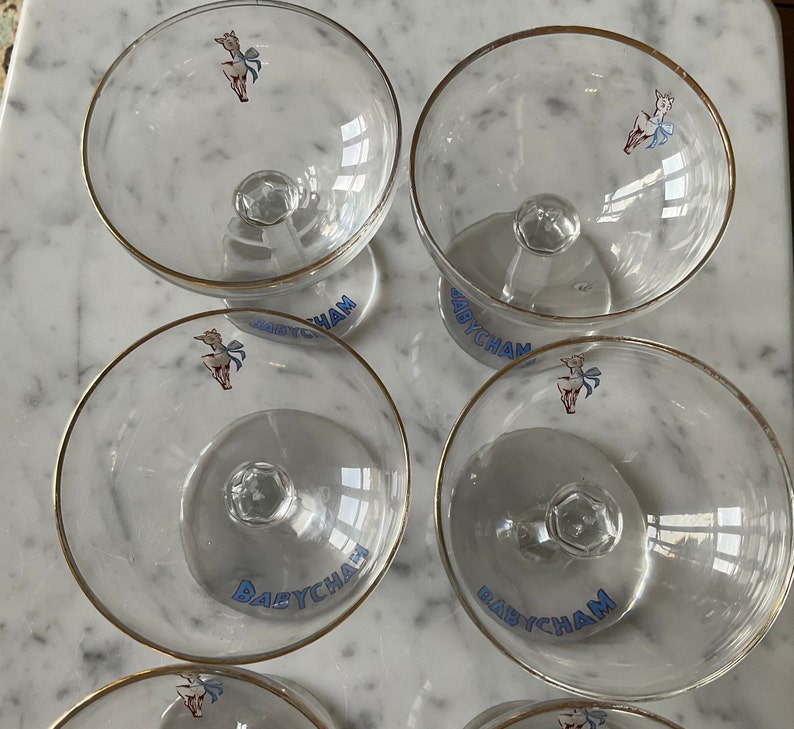 outlet sale cheap Six vintage Babycham glasses from the