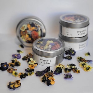 Fiori commestibili / Viole disidratate / Decorazioni per cocktail e torte / Biologico / Bomboniere / Bomboniere per feste