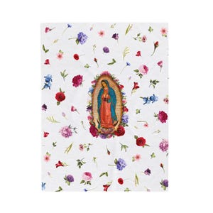 Our Lady of Guadalupe - Velveteen Plush Blanket, Virgen Guadalupe, Virgen Maria, Mexicana, Regalo para mama, Religious Gift, Navidad Regalo image 1