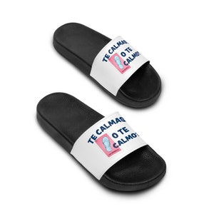 La Chancla Loteria Mexican Women&#39;s Slide Sandals, Te Calmas o Te Calmo, La Chancla Mexican Lottery Bingo, Mexican Mom, Mexican, La Loteria,