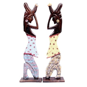 Home gift/Wooden handcrafted women sculpture Welcoming Guests ,decoration for entrance home,office,indonesian traditional ladies praying