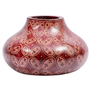 Candle Holder/Round Wooden Decor candle Stand |Unique Housewarming /birthday Gift|home Office Decor Accent|indonesian handmade batik printed