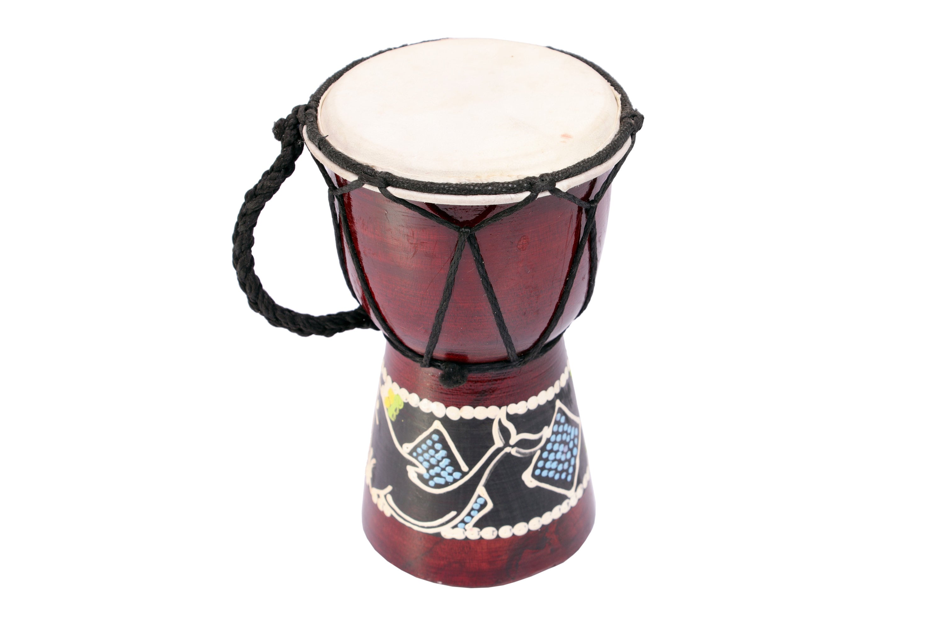 Indonesian Balinese Hand Painted Djembe Drum 30 Cm Asthetic