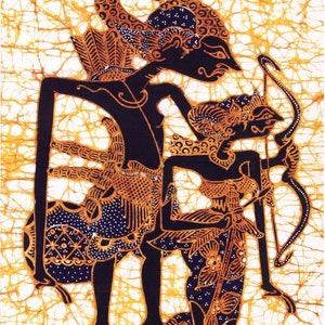 Ramayana Batik Painting: Javanese Rama and Sita Cotton Wall Art/ Bali ...