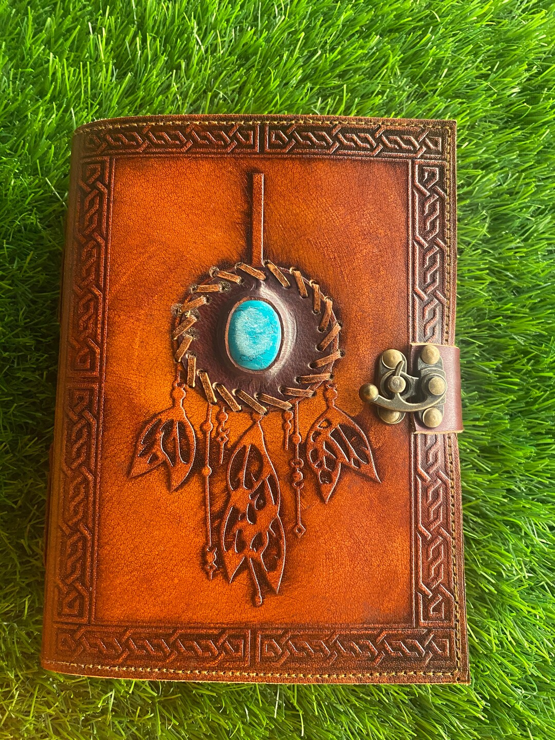 Handmade Vintage Leather Journal Lock Closure dream Catcher Etsy