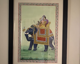 インドの細密画：紙に描かれた象の複合動物アート - Etsy 日本