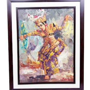 handpainted traditional Bali dancer, Balinese Dancer Painting, Legong Dance Painting, Original Painting, Art Deco, Home and office Decor ,