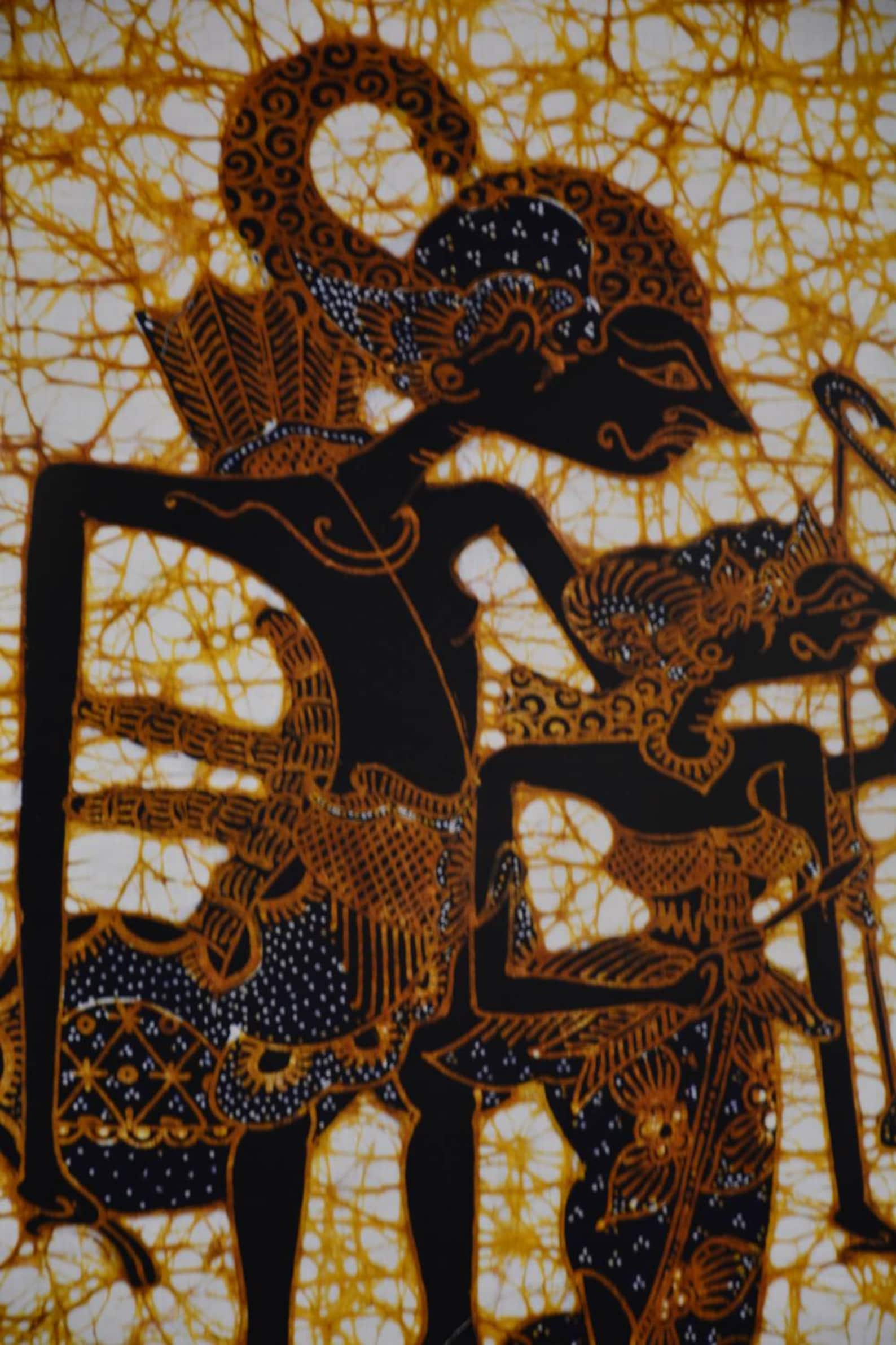 Ramayana Batik Painting: Javanese Rama and Sita Cotton Wall Art/ Bali ...