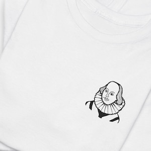 Shakespeare Tee Shirt Embroidered Patch | Literary Novelty Graphic Shirt