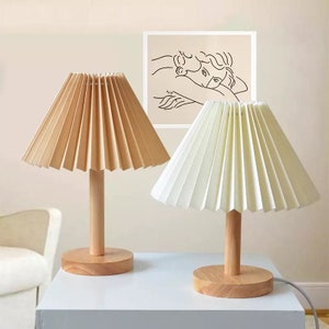 Small Pleated Tri-Color USB Table Lamp