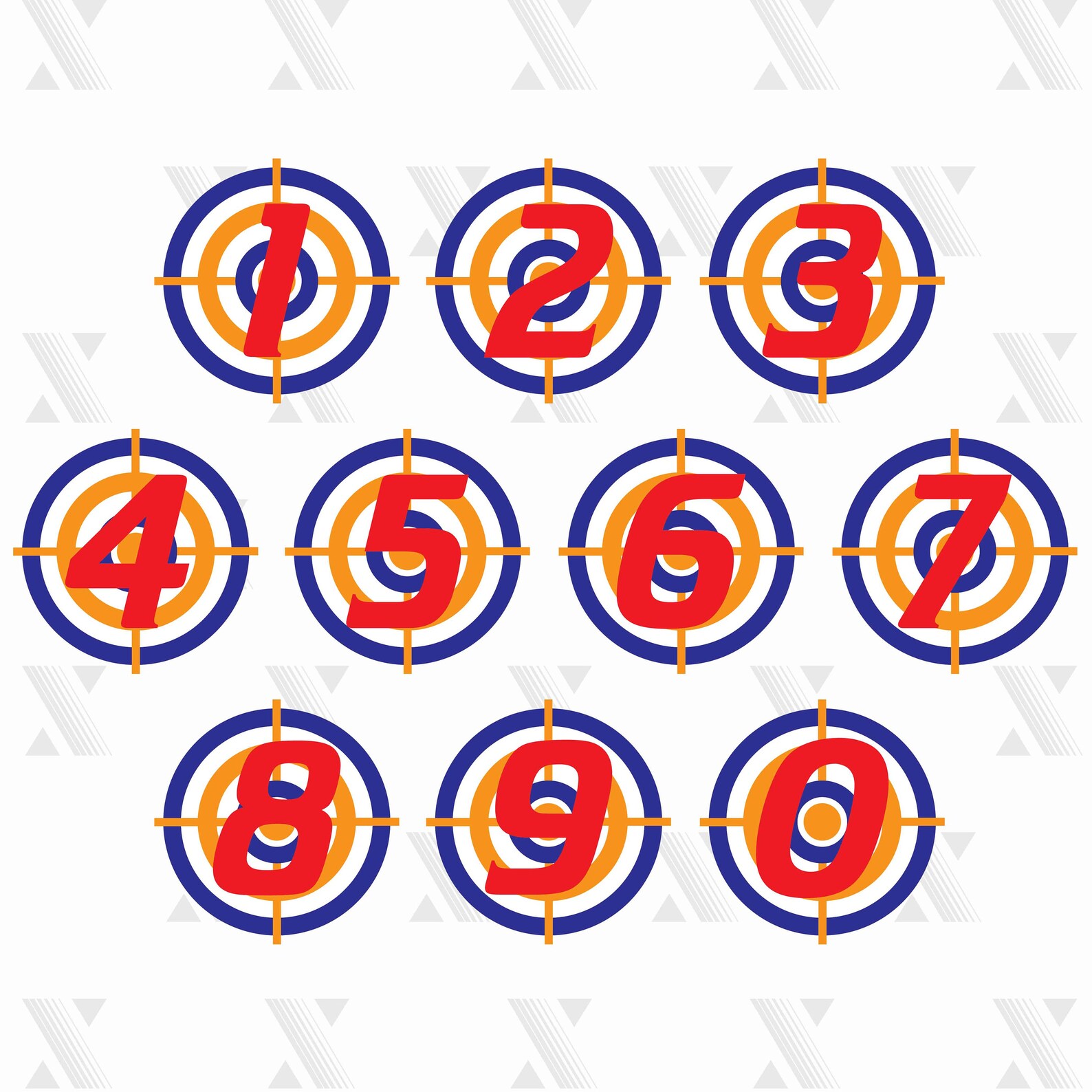 Target Numbers SVG DXF PNG included files for Cricut Etsy