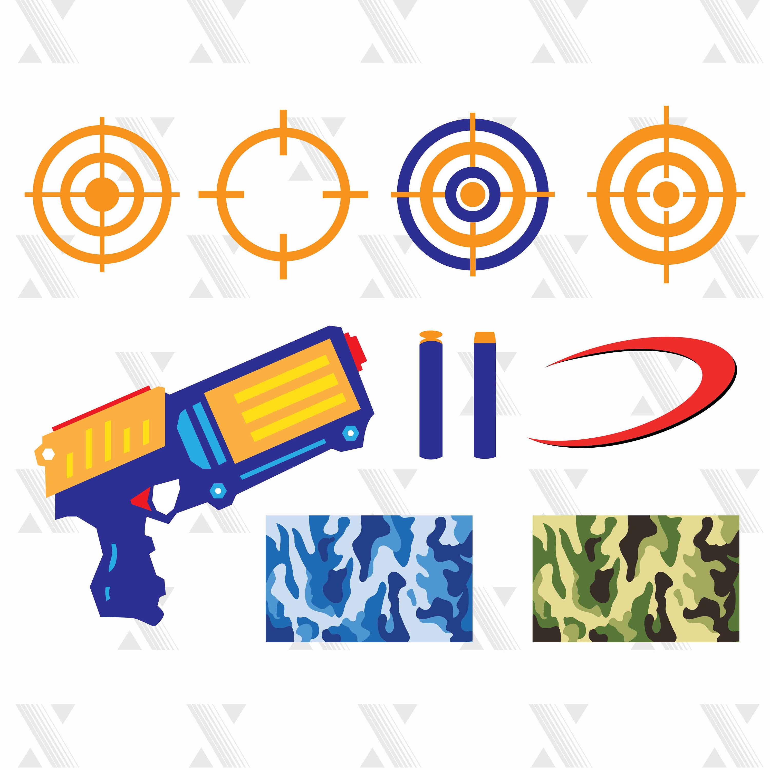 Nerf SVG DXF PNG included files for Cricut Silhouette Etsy