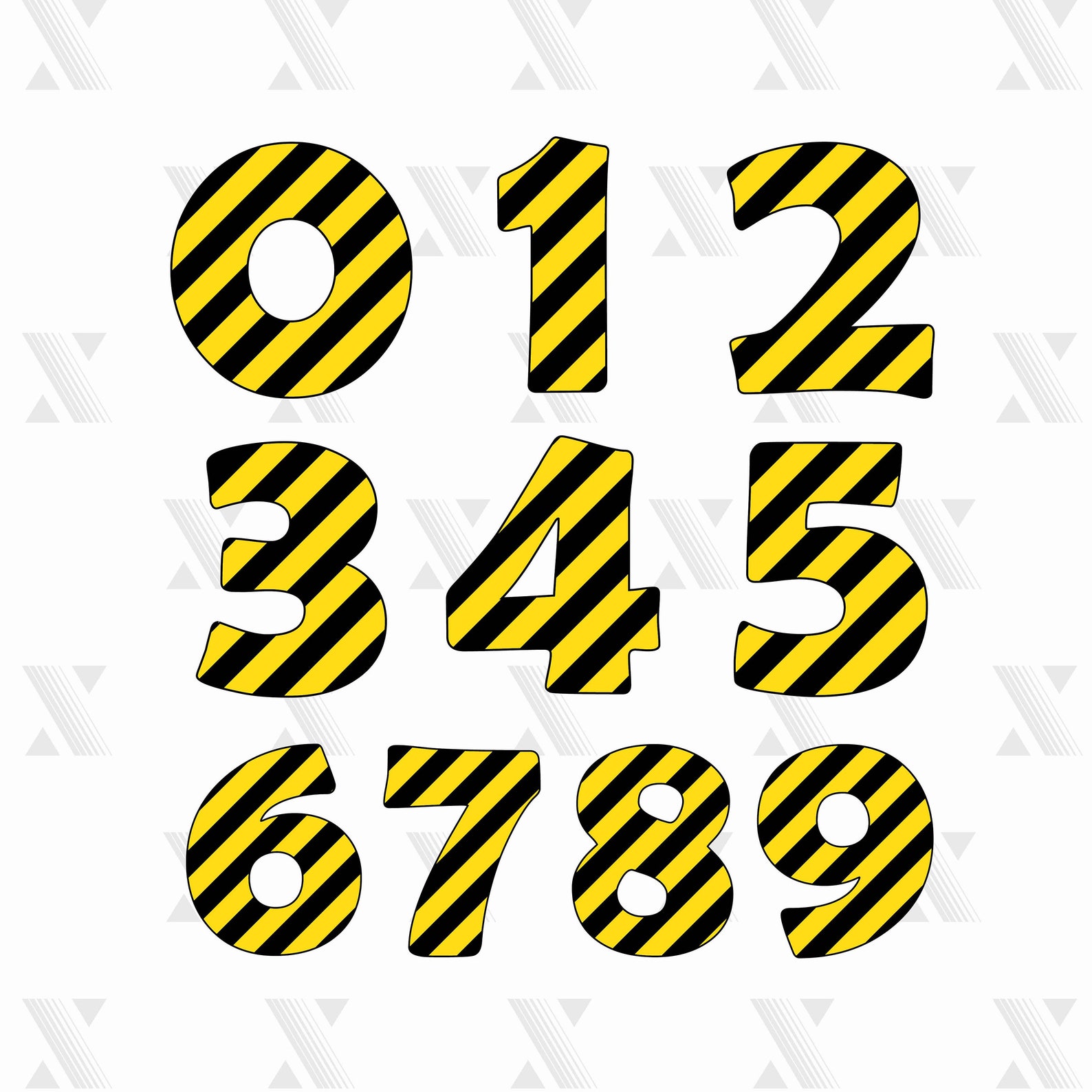 Construction Numbers SVG DXF PNG included files for Cricut Etsy