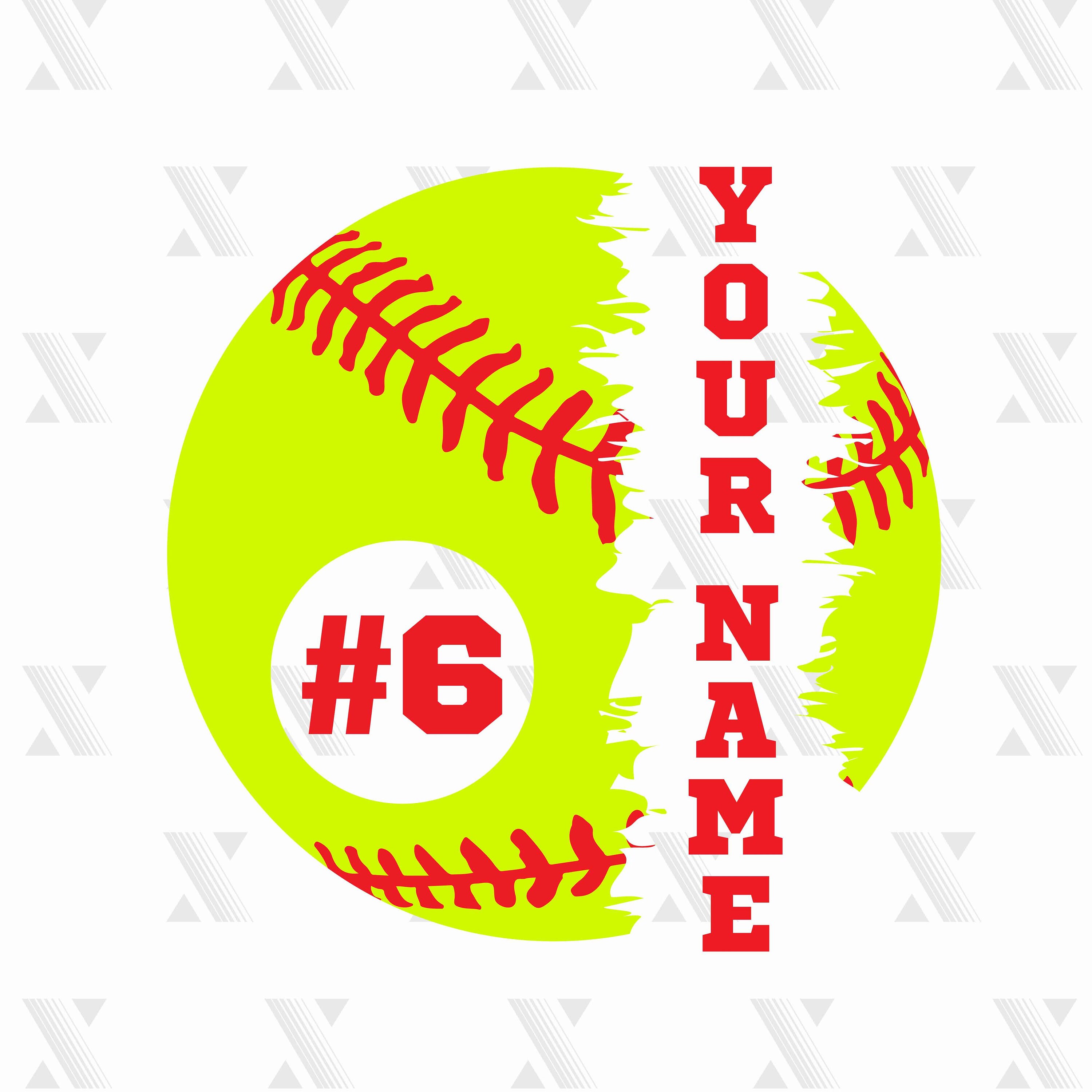 Softball With Name Svg