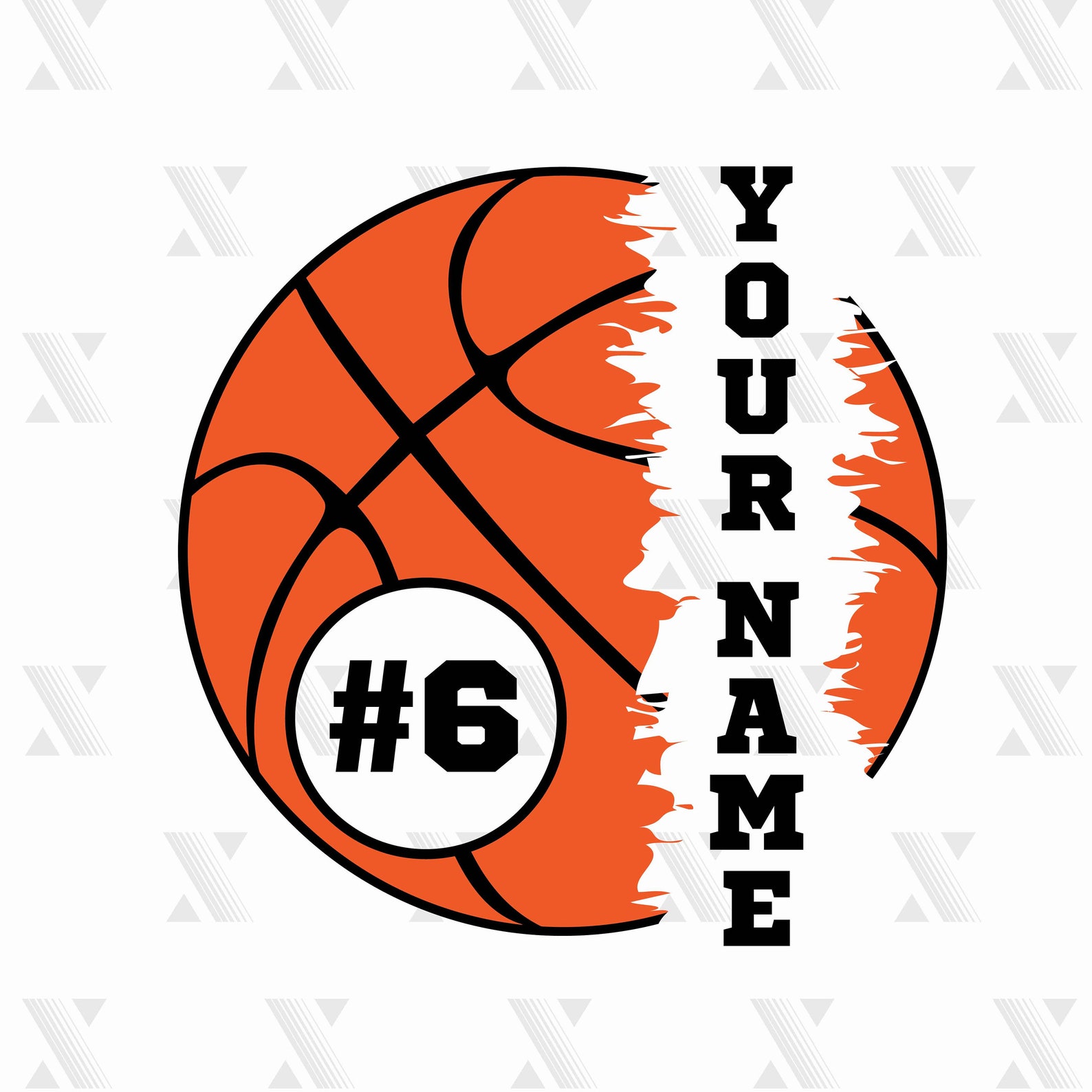 Basketball Custom Name SVG DXF PNG included files for Etsy