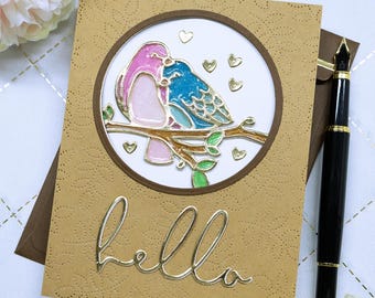 Handmade Birds Note Card, 0007