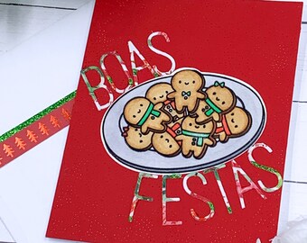 Handmade Note Card, Boas Festas, 0154