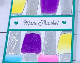 Handmade Pop Up Nail Polish Bottles Note Card, 0204