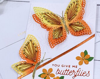 Handmade Butterflies Note Card, 0027