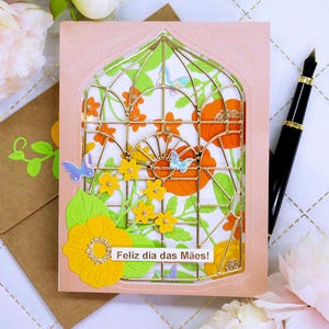 Handmade Mother's Day Note Card, Dia Das Mães Note Card, 0455