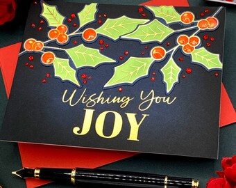 Handmade  Wishing You Joy Note Card, 0330