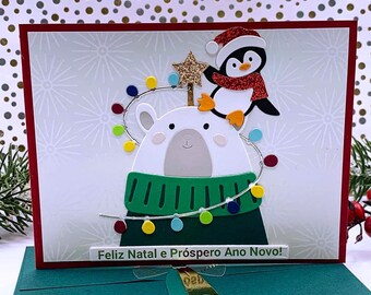 Handmade Felliz Natal Note Card, 0407