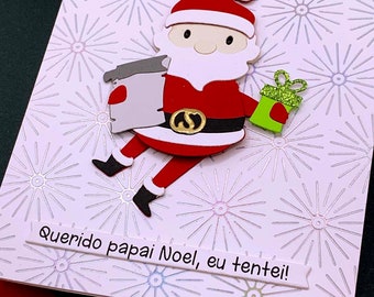 Handmade Dancing Santa Note Card, 0388