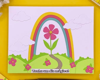 Handmade Rainbow Note Card, 0392