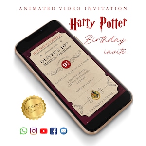 Harry Potter Birthday Invitation | Hogwarts Express Ticket | Animated Mobile Invite | Digital Save the Date | Kids Party Invitation